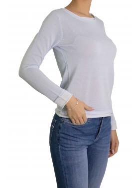 Maglia girocollo con contrasti di colore 